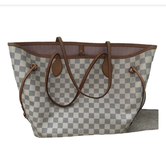 Louis Vuitton Neverfull MM Damier Azur VVGUC / EEUC w/ Pouch & Dustbag - Picture 1 of 17